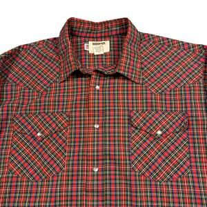Vintage Ruddock Pearl Snap Western Shirt Men's 17.5/35‎ USA Made Cowboy Utility